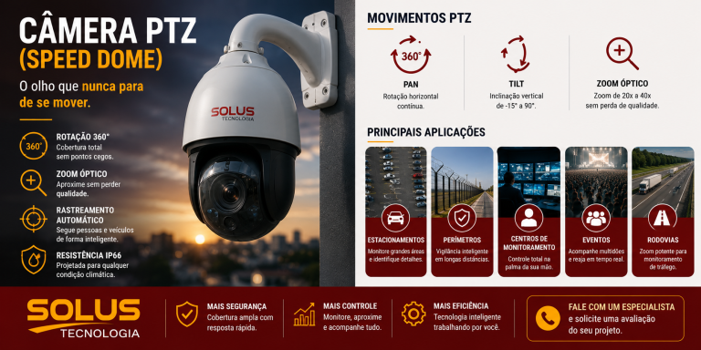Câmera Speed Dome (PTZ): o olho que nunca para de se mover