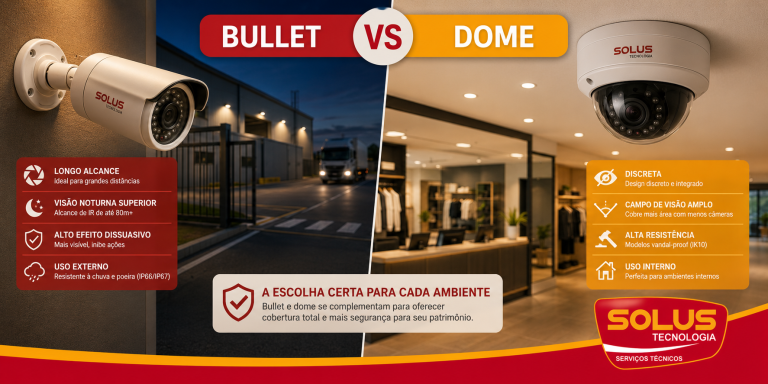 Câmera bullet vs dome: qual escolher e para qual ambiente?